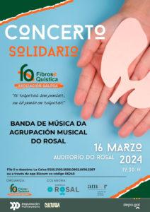A banda da Agrupación Musical do Rosal achega o seu gran de area a favor da Asociación de Fibrose Quística de Galicia